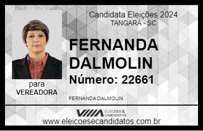 Candidato FERNANDA DALMOLIN 2024 - TANGARÁ - Eleições