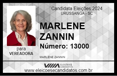 Candidato MARLENE ZANNIN 2024 - URUSSANGA - Eleições