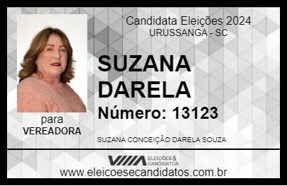 Candidato SUZANA DARELA 2024 - URUSSANGA - Eleições