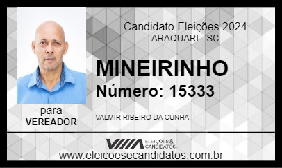 Candidato MINEIRINHO 2024 - ARAQUARI - Eleições