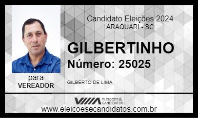 Candidato GILBERTINHO 2024 - ARAQUARI - Eleições