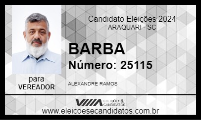 Candidato BARBA 2024 - ARAQUARI - Eleições