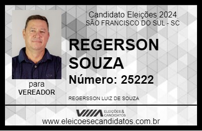 Candidato REGERSSON SOUZA 2024 - SÃO FRANCISCO DO SUL - Eleições