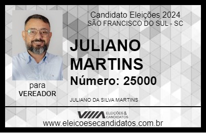 Candidato JULIANO MARTINS 2024 - SÃO FRANCISCO DO SUL - Eleições