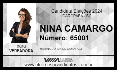 Candidato NINA CAMARGO 2024 - GAROPABA - Eleições