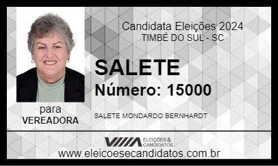 Candidato SALETE 2024 - TIMBÉ DO SUL - Eleições