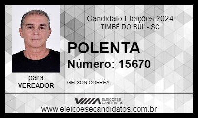 Candidato POLENTA 2024 - TIMBÉ DO SUL - Eleições