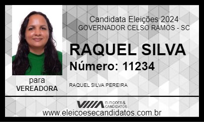 Candidato RAQUEL SILVA 2024 - GOVERNADOR CELSO RAMOS - Eleições