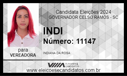 Candidato INDI 2024 - GOVERNADOR CELSO RAMOS - Eleições