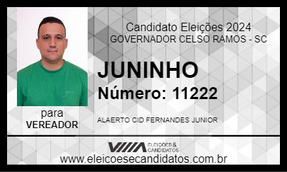 Candidato JUNINHO 2024 - GOVERNADOR CELSO RAMOS - Eleições