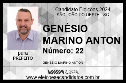 Candidato GENÉSIO MARINO ANTON 2024 - SÃO JOÃO DO OESTE - Eleições