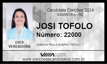 Candidato JOSI TOFOLO 2024 - XAVANTINA - Eleições