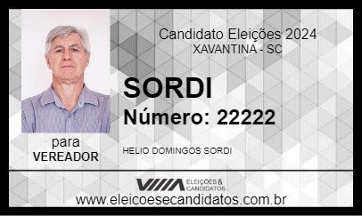 Candidato SORDI 2024 - XAVANTINA - Eleições