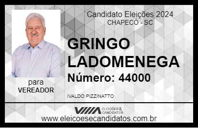 Candidato GRINGO LADOMENEGA 2024 - CHAPECÓ - Eleições