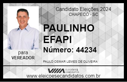 Candidato PAULINHO EFAPI 2024 - CHAPECÓ - Eleições