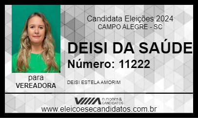 Candidato DEISI DA SAÚDE 2024 - CAMPO ALEGRE - Eleições