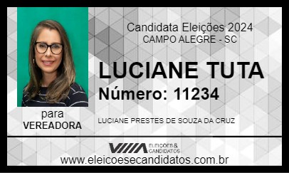 Candidato LUCIANE TUTA 2024 - CAMPO ALEGRE - Eleições