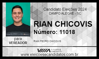 Candidato RIAN CHICOVIS 2024 - CAMPO ALEGRE - Eleições