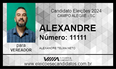 Candidato ALEXANDRE 2024 - CAMPO ALEGRE - Eleições