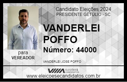 Candidato VANDERLEI POFFO 2024 - PRESIDENTE GETÚLIO - Eleições