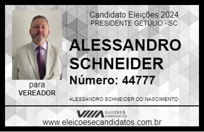 Candidato ALESSANDRO SCHNEIDER 2024 - PRESIDENTE GETÚLIO - Eleições