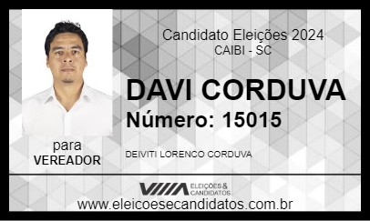 Candidato DAVI CORDUVA 2024 - CAIBI - Eleições