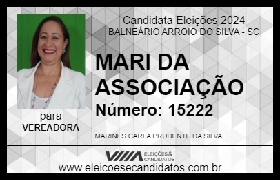 Candidato MARI DA ASSOCIAÇÃO 2024 - BALNEÁRIO ARROIO DO SILVA - Eleições