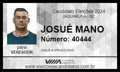 Candidato JOSUÉ MANO 2024 - JAGUARUNA - Eleições