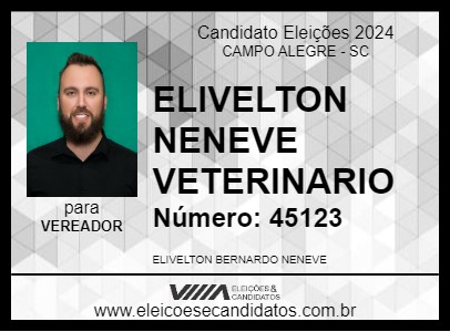 Candidato ELIVELTON NENEVE VETERINARIO 2024 - CAMPO ALEGRE - Eleições