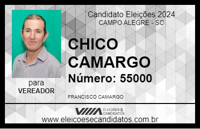 Candidato CHICO CAMARGO 2024 - CAMPO ALEGRE - Eleições