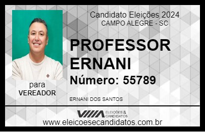 Candidato PROFESSOR ERNANI 2024 - CAMPO ALEGRE - Eleições