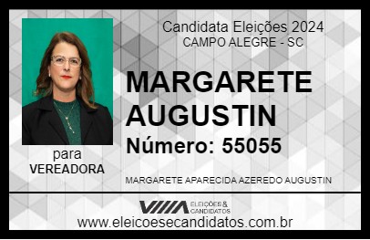 Candidato MARGARETE AUGUSTIN 2024 - CAMPO ALEGRE - Eleições