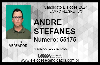 Candidato ANDRE STEFANES 2024 - CAMPO ALEGRE - Eleições