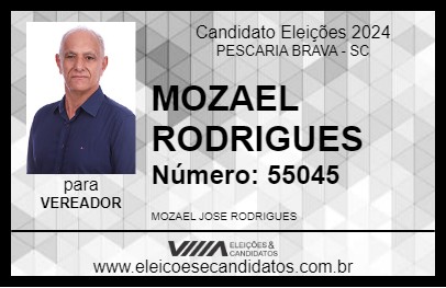 Candidato MOZAEL RODRIGUES 2024 - PESCARIA BRAVA - Eleições