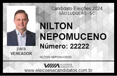 Candidato NILTON NEPOMUCENO 2024 - SÃO LUDGERO - Eleições