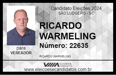 Candidato RICARDO WARMELING 2024 - SÃO LUDGERO - Eleições