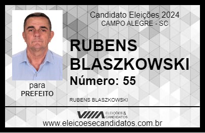 Candidato RUBENS BLASZKOWSKI 2024 - CAMPO ALEGRE - Eleições