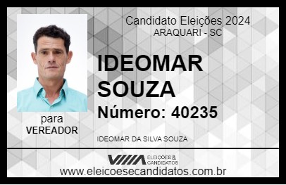 Candidato IDEOMAR SOUZA 2024 - ARAQUARI - Eleições