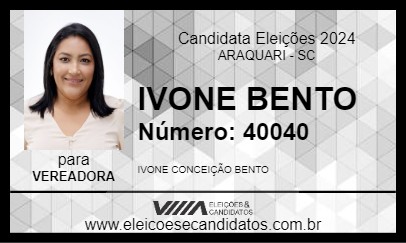 Candidato IVONE BENTO 2024 - ARAQUARI - Eleições