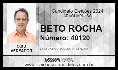 Candidato BETO ROCHA 2024 - ARAQUARI - Eleições