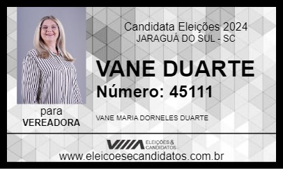 Candidato VANE DUARTE 2024 - JARAGUÁ DO SUL - Eleições