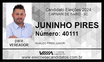 Candidato JUNINHO PIRES 2024 - CAPIVARI DE BAIXO - Eleições