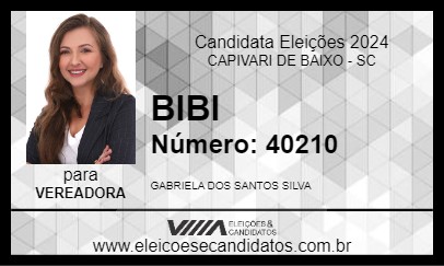 Candidato BIBI 2024 - CAPIVARI DE BAIXO - Eleições