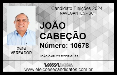 Candidato JOÃO CABEÇÃO 2024 - NAVEGANTES - Eleições