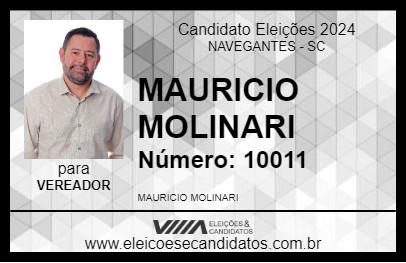 Candidato MAURICIO MOLINARI 2024 - NAVEGANTES - Eleições