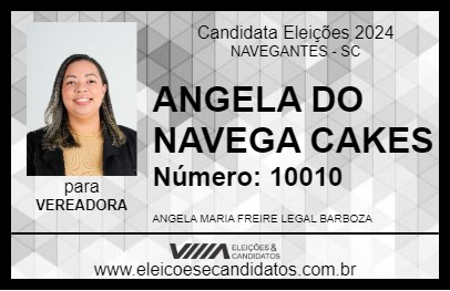 Candidato ANGELA DO NAVEGA CAKES 2024 - NAVEGANTES - Eleições