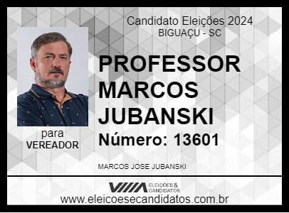 Candidato PROFESSOR MARCOS JUBANSKI 2024 - BIGUAÇU - Eleições