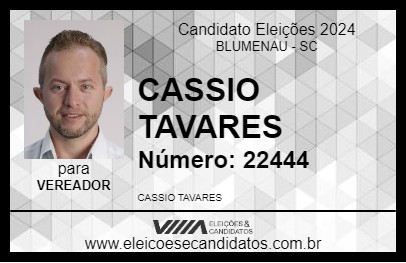 Candidato CASSIO TAVARES 2024 - BLUMENAU - Eleições