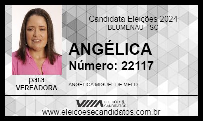 Candidato ANGÉLICA 2024 - BLUMENAU - Eleições