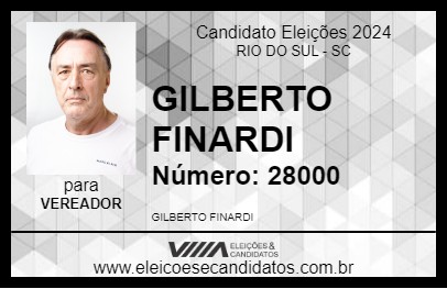 Candidato GILBERTO FINARDI 2024 - RIO DO SUL - Eleições